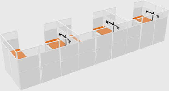 U-shaped cubicle