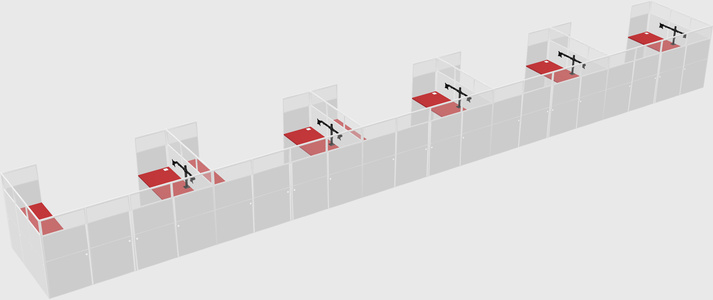 U-shaped cubicle
