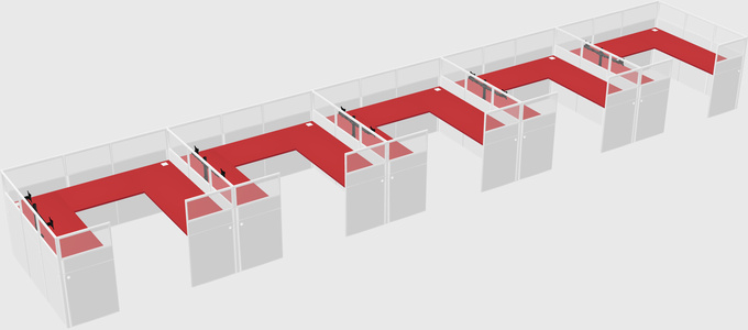U-shaped cubicle