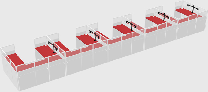 U-shaped cubicle