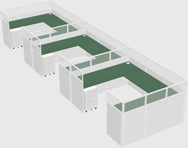 U-shaped cubicle