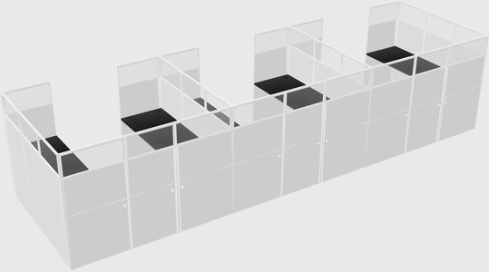 U-shaped cubicle