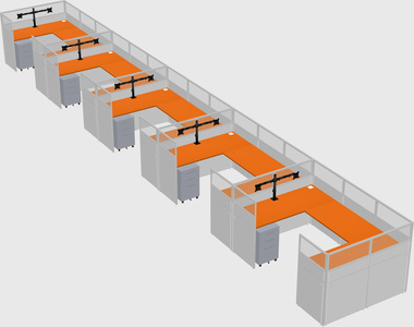 U-shaped cubicle