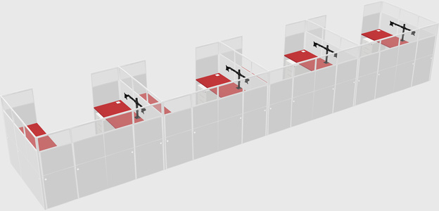 U-shaped cubicle