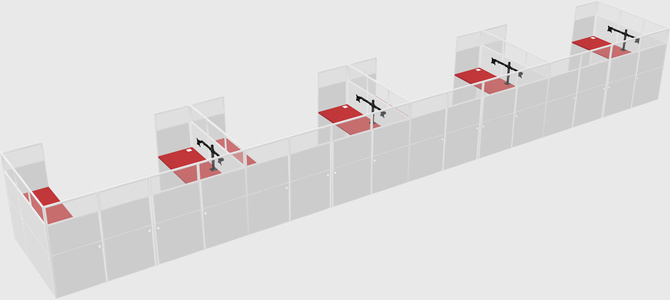 U-shaped cubicle