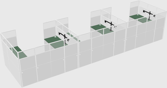 U-shaped cubicle