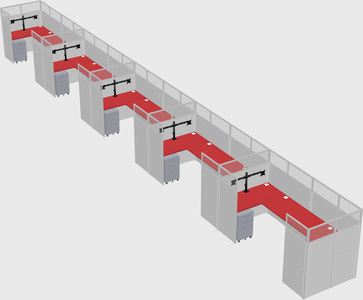 U-shaped cubicle