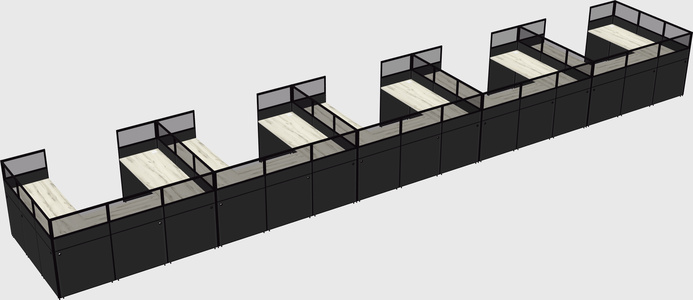 U-shaped cubicle