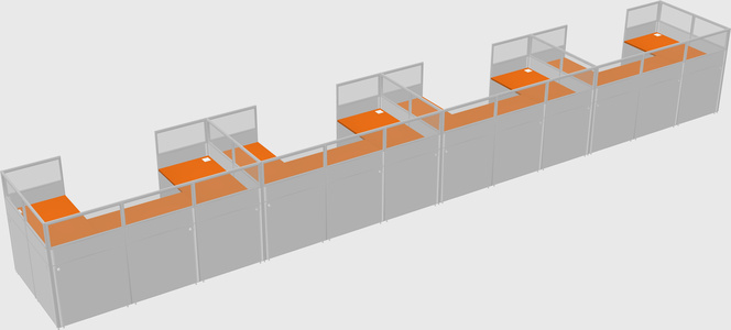 U-shaped cubicle