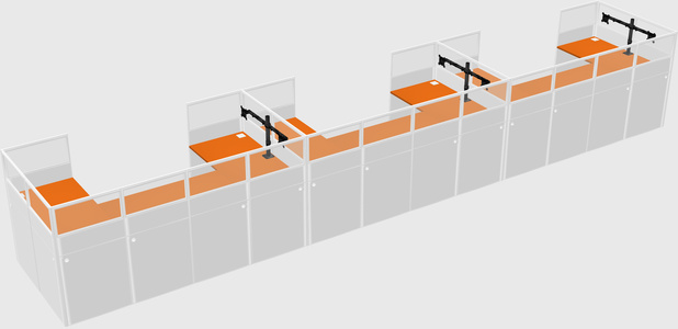 U-shaped cubicle