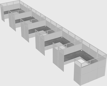 U-shaped cubicle