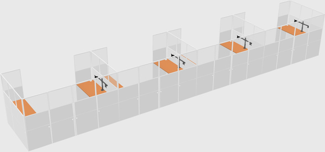 U-shaped cubicle