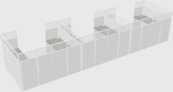 U-shaped cubicle