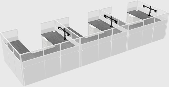 U-shaped cubicle