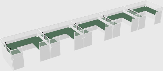 U-shaped cubicle