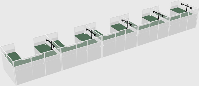 U-shaped cubicle
