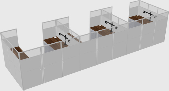 U-shaped cubicle