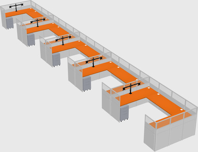 U-shaped cubicle