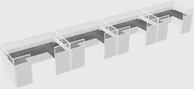 U-shaped cubicle