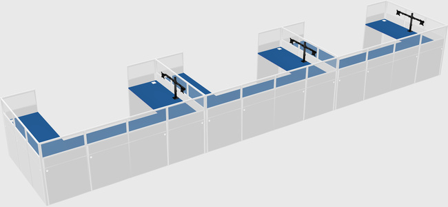U-shaped cubicle