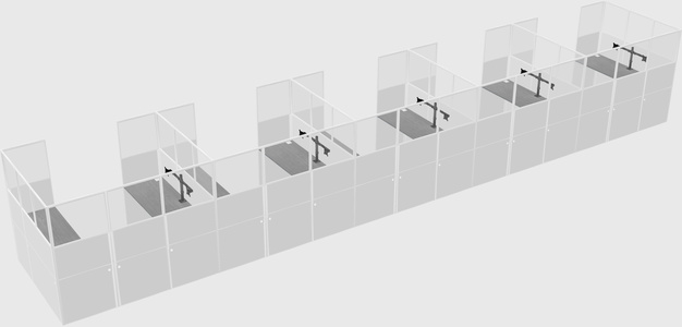 U-shaped cubicle