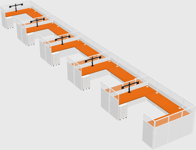 U-shaped cubicle