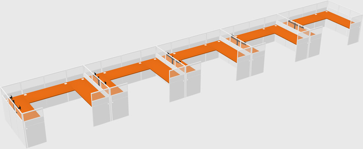 U-shaped cubicle
