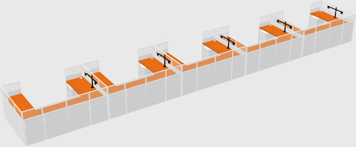 U-shaped cubicle