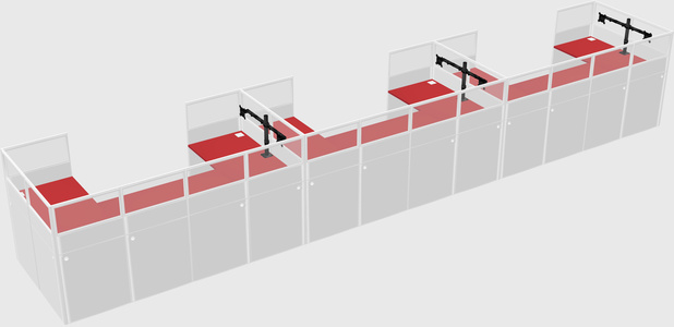 U-shaped cubicle