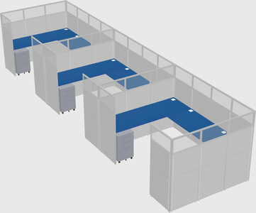 U-shaped cubicle
