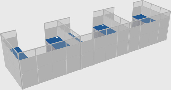 U-shaped cubicle
