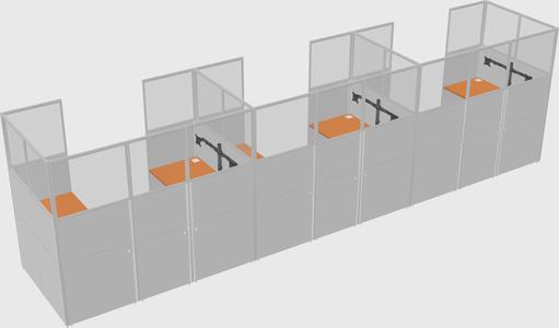 U-shaped cubicle