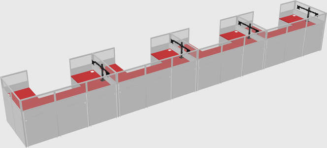 U-shaped cubicle