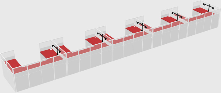 U-shaped cubicle