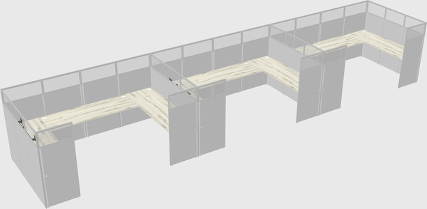U-shaped cubicle