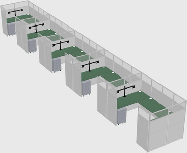 U-shaped cubicle
