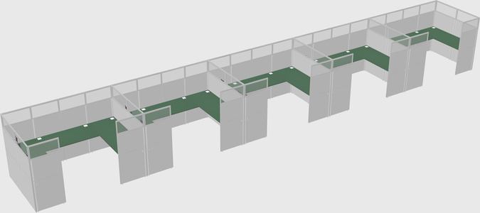 U-shaped cubicle