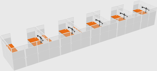 U-shaped cubicle