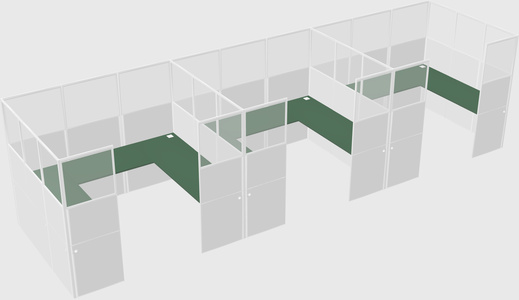 U-shaped cubicle
