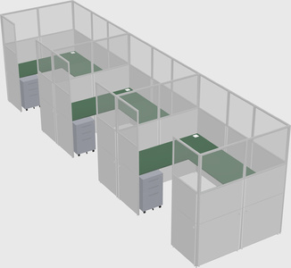 U-shaped cubicle
