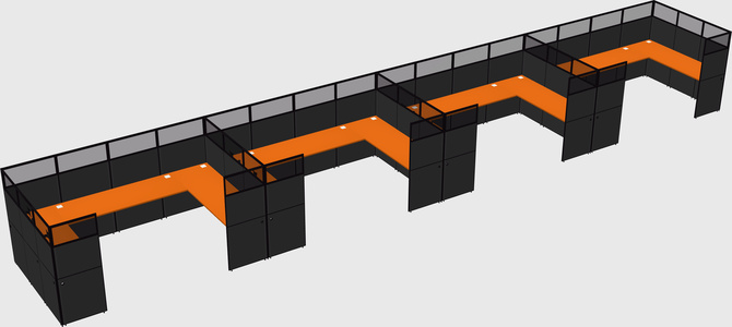 U-shaped cubicle