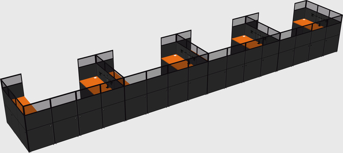U-shaped cubicle