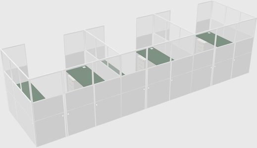 U-shaped cubicle