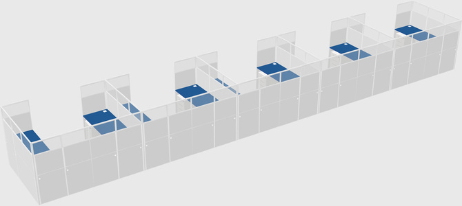 U-shaped cubicle