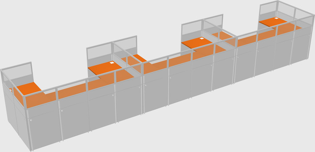 U-shaped cubicle