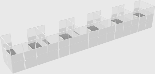U-shaped cubicle