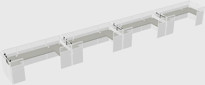 U-shaped cubicle