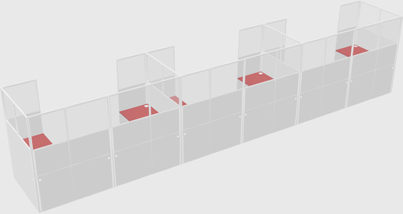 U-shaped cubicle