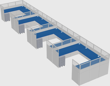 U-shaped cubicle