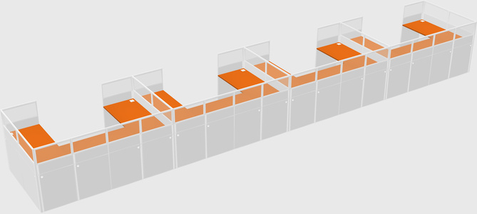 U-shaped cubicle